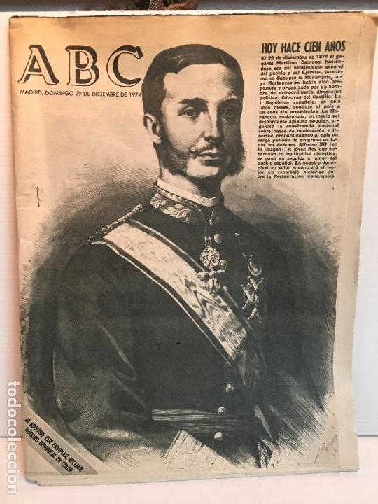 Coleccionismo de Revistas y Peri&oacute;dicos: ABC DEL 29 DE DICIEMBRE DEL 74 - ALFONSO XII