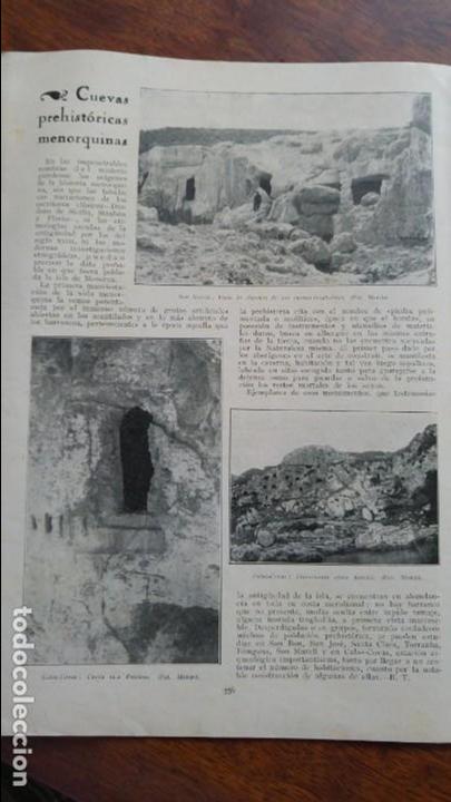 Collezionismo di Riviste e Giornali: MENORCA CUEVAS PREHISTORICAS CALAS-COVAS SON MURELL LA VIRGEN DE MONTE-TORO REVISTA A&Ntilde;O 1931