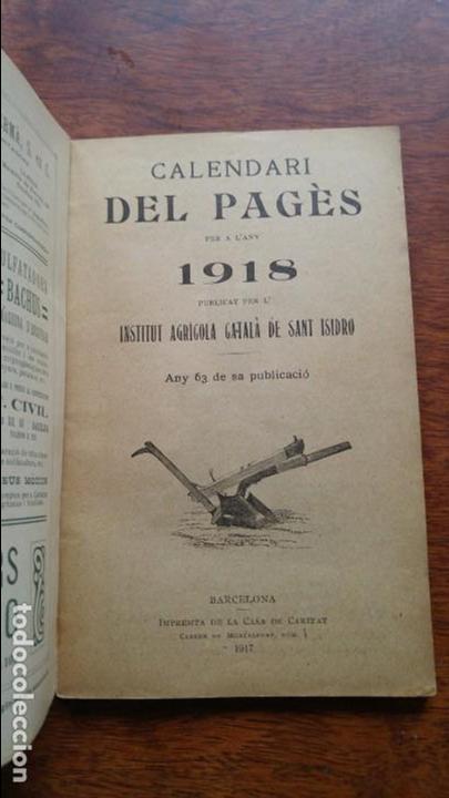 Collection Magazines and Newspapers: CALENDARI DEL PAGES 1918 PUBLICAT PER L'INSTITUT AGRICOLA CATALA DE SANT ISIDRO
