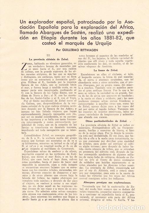 Coleccionismo de revistas y peri&oacute;dicos: Exploraci&oacute;n a Etiop&iacute;a de Abargu&eacute;s de Sost&eacute;n (completo) -1936