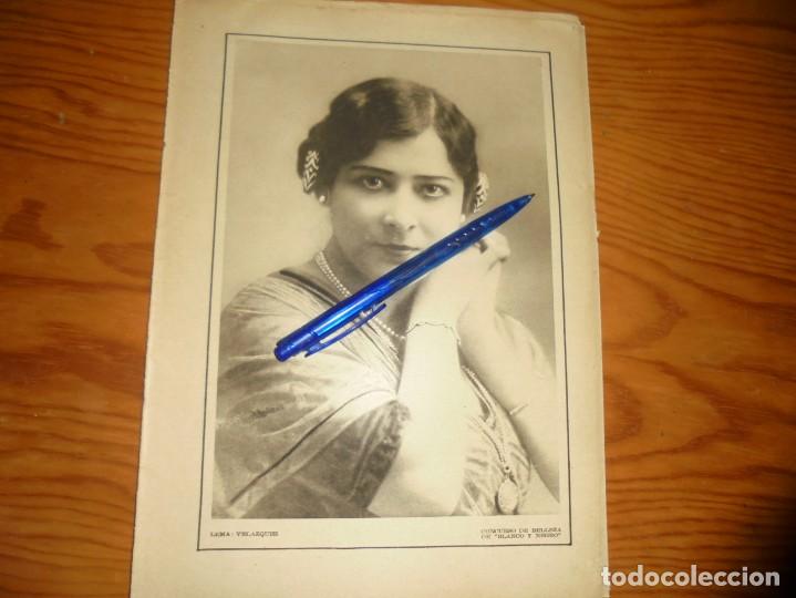 Coleccionismo de revistas y peri&oacute;dicos: RECORTE PRENSA : CONCURSO DE BELLEZA, LEMA : VELAZQUEZ. BLANCO NEGRO, MAYO 1915