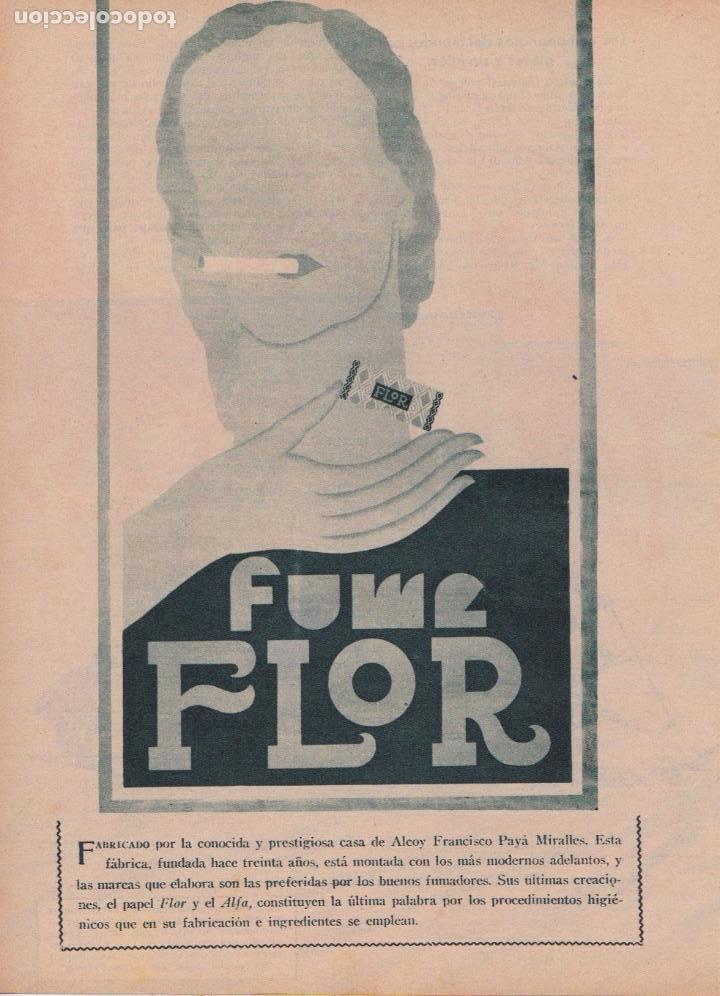 Coleccionismo de Revistas y Peri&oacute;dicos: * ALCOY, ALICANTE * Publicidad papel de fumar Flor de Francisco Pay&aacute; Miralles- 1932