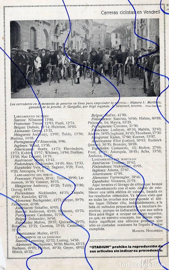 Coleccionismo de Revistas y Peri&oacute;dicos: CICLISMO  EL VENDRELL  1915   RETAL  HOJA  REVISTA