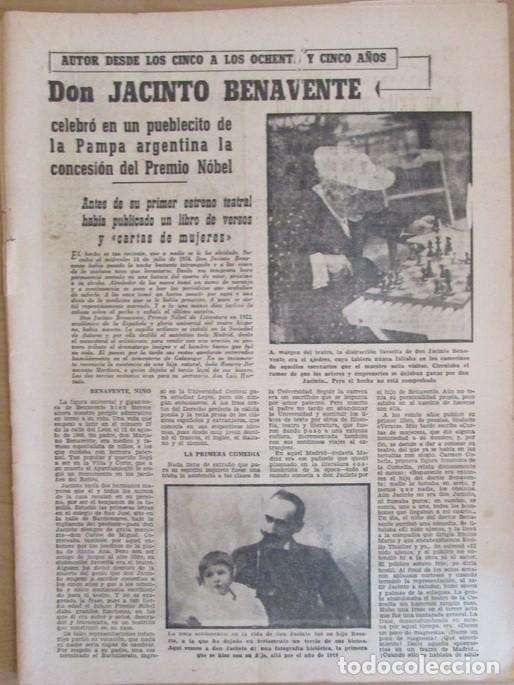 Coleccionismo de Revistas y Peri&oacute;dicos: RECORTE REVISTA 7 FECHAS 1954 DON JACINTO BENAVENTE.