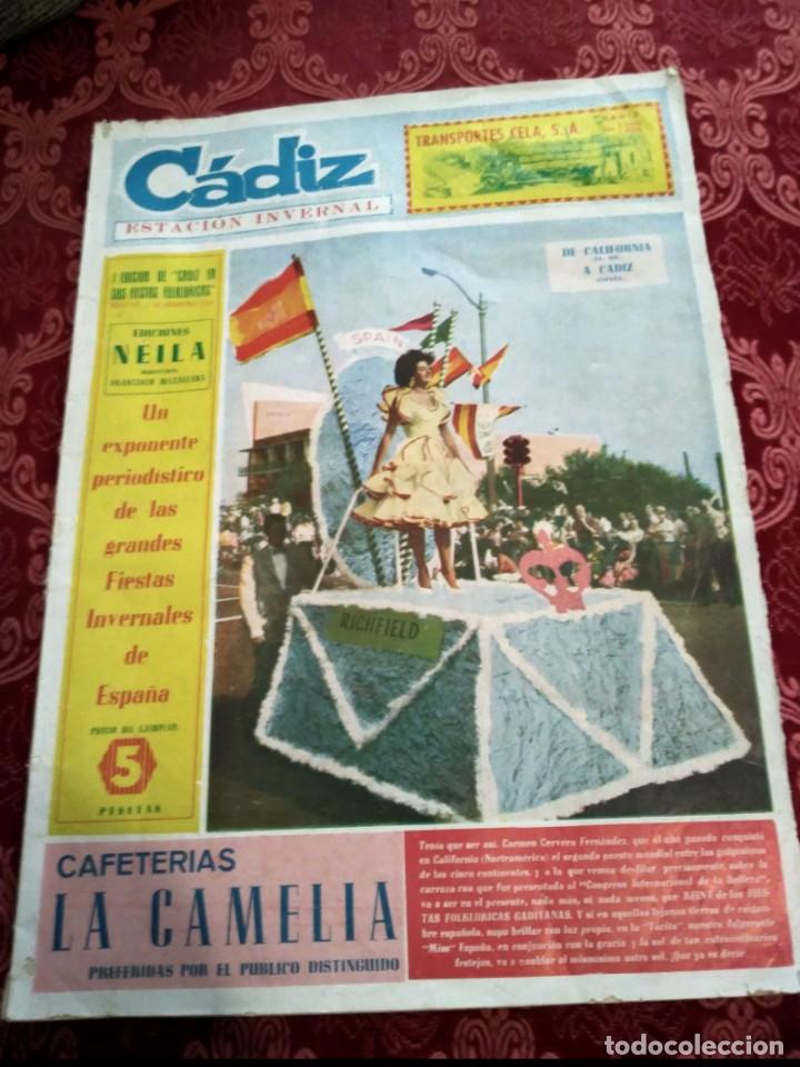 Coleccionismo de Revistas y Peri&oacute;dicos: revista cadiz 1962 con amplio reportaje sobre el carnaval portada tita cervera