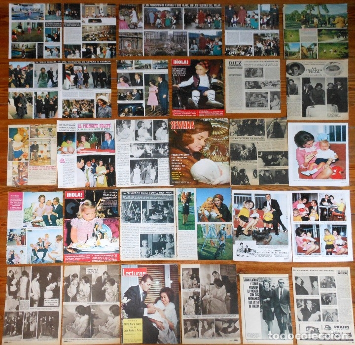 Coleccionismo de Revistas y Peri&oacute;dicos: FAMILIA REAL ESPA&Ntilde;OLA LOTE PRENSA 1960s magazine articles clippings rey juan carlos sofia revista