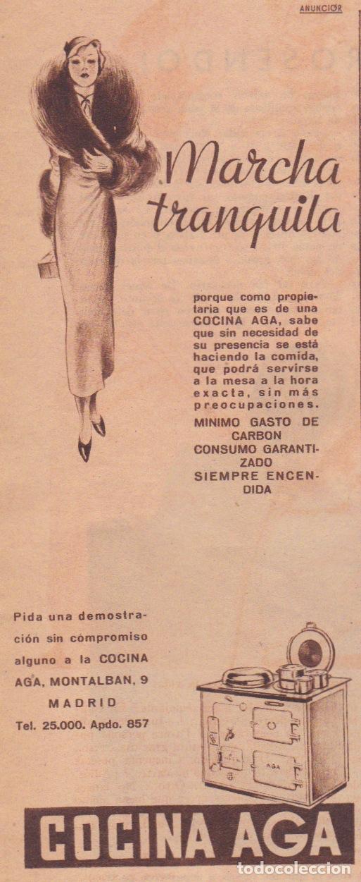 Collezionismo di Riviste e Giornali: Publicidad cocina AGA - 1935
