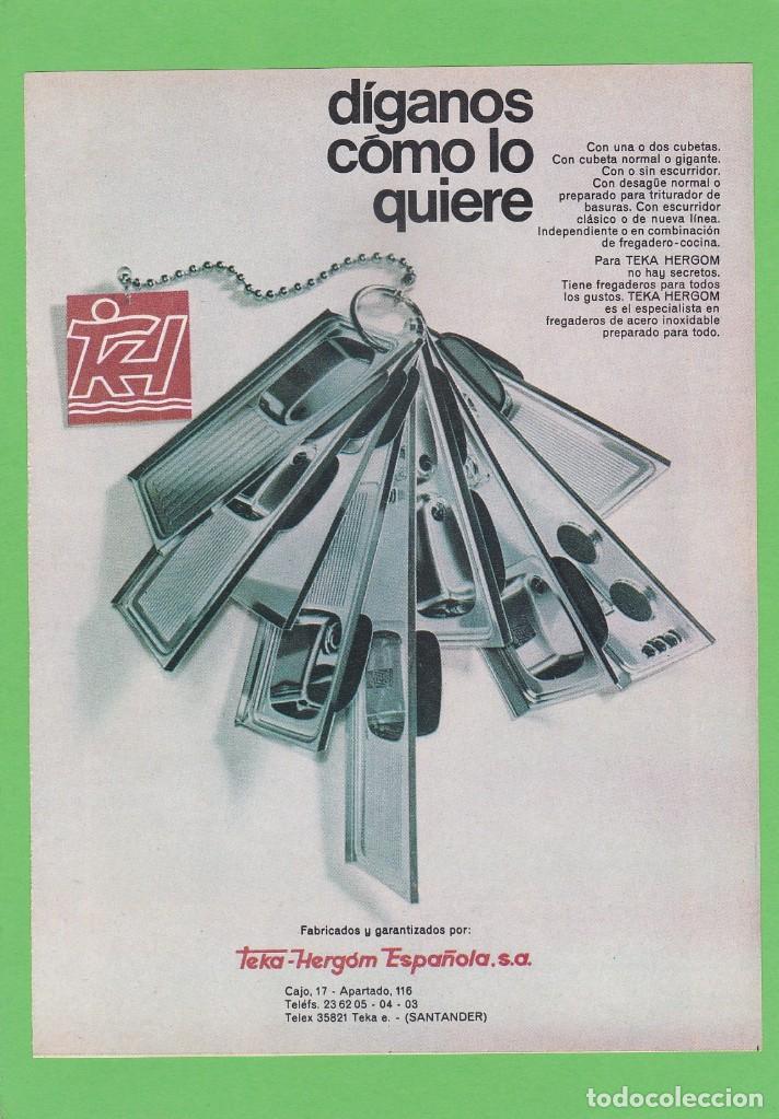 publicidad 1972. teka hergom española, - Compra venta en todocoleccion