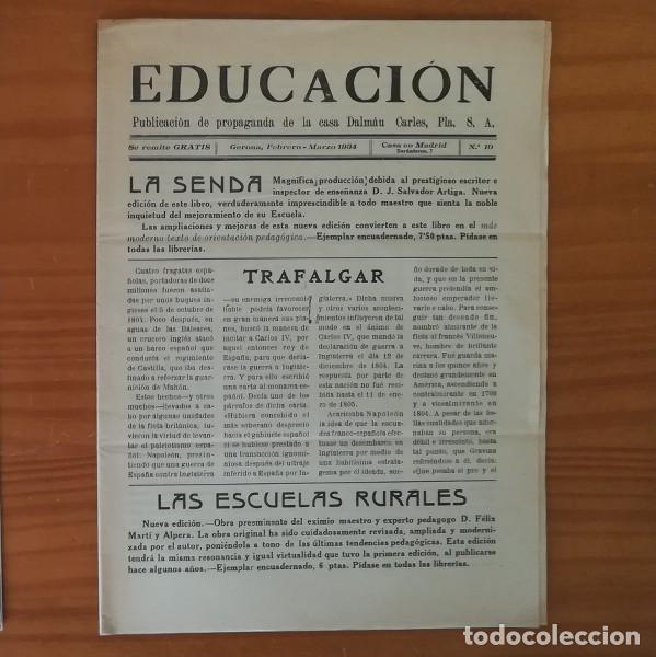 Collezionismo di Riviste e Giornali: EDUCACION 10, PUBLICACION DE PROPAGANDA DE LA CASA DALMAU CARLES PLA, GERONA 1935
