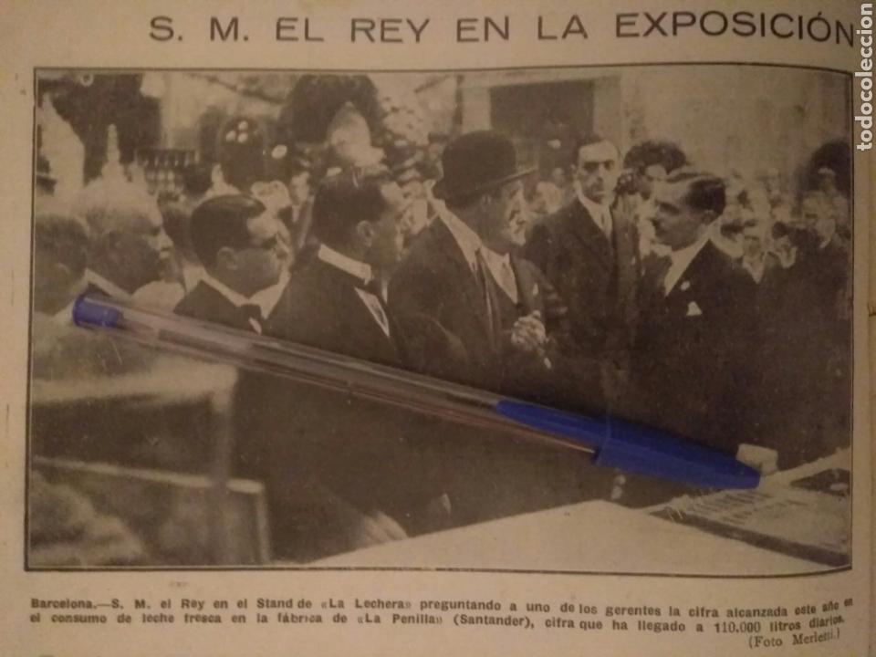 Sammeln von Zeitschriften und Zeitungen: RECORTE PRENSA A&Ntilde;OS 20 BARCELONA EL REY EN EL STAND DE LA LECHERA FABRICA LA PENILLA A&Ntilde;O 1927.LECHE