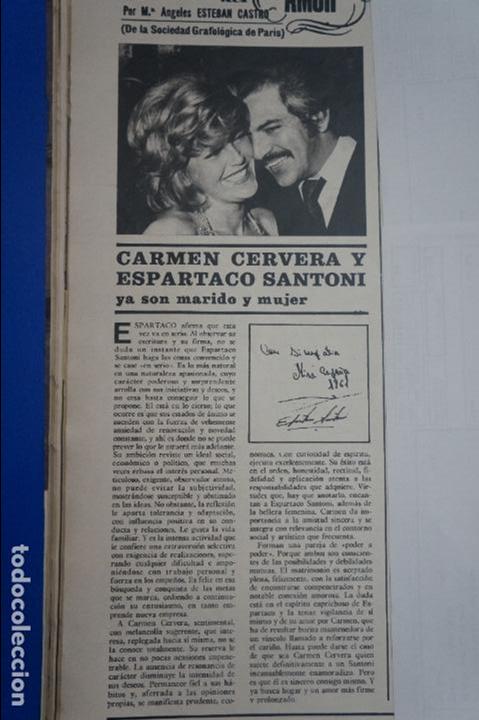 Collezionismo di Riviste e Giornali: RECORTE REPORTAJE CLIPPING DE CARMEN CERVERA Y ESPARTACO SANTONI REVISTA SEMANA N&ordm; 1832 P&Aacute;G 32