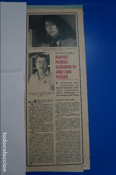 Coleccionismo de Revistas y Peri&oacute;dicos: RECORTE REPORTAJE CLIPPING DE BEATRIZ PECKER REVISTA SEMANA N&ordm; 2207 P&Aacute;G 43 L51