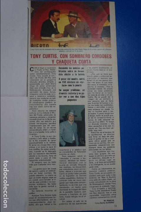 Coleccionismo de Revistas y Peri&oacute;dicos: RECORTE REPORTAJE CLIPPING DE TONY CURTIS REVISTA SEMANA N&ordm; 2202 P&Aacute;G 31 L51