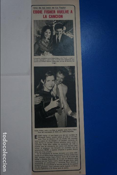 Coleccionismo de Revistas y Peri&oacute;dicos: RECORTE REPORTAJE CLIPPING DE EDDIE FISHER REVISTA SEMANA N&ordm; 2202 P&Aacute;G 33 L51