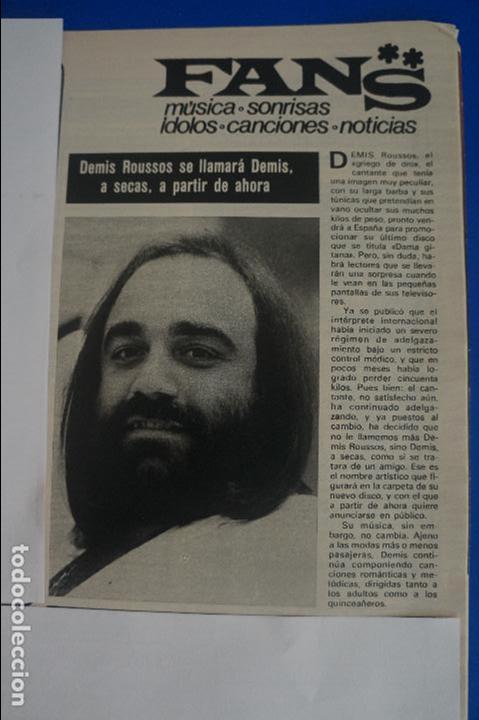 Coleccionismo de Revistas y Peri&oacute;dicos: RECORTE REPORTAJE CLIPPING DE DEMIS ROUSSOS REVISTA SEMANA N&ordm; 2201 P&Aacute;G 103 L51