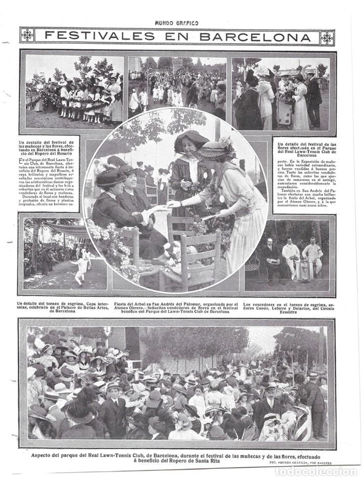 Coleccionismo de Revistas y Peri&oacute;dicos: 1913 HOJA REVISTA BARCELONA REAL LAWN-TENNIS CLUB FESTIVAL DE MU&Ntilde;ECAS Y FLORES B&ordm; ROPERO SANTA RITA