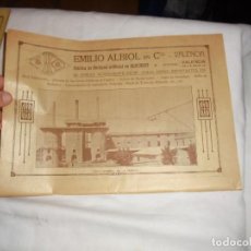 Coleccionismo de Revistas y Periódicos: EMILIO ALBIOL VALENCIA VISTA GENERAL DE LA FABRICA/CEMENTOS ASLAND BARC.HOJA DE REVISTA IBERICA 1918. Lote 139326118