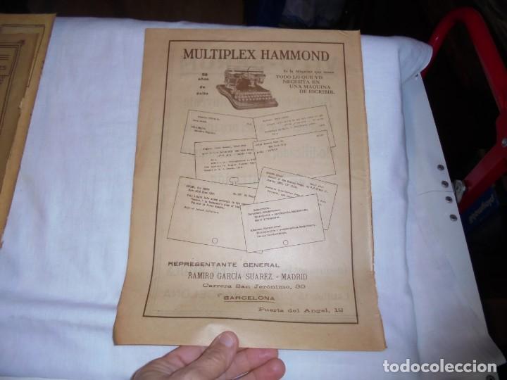 Collection Magazines and Newspapers: MAQUINA DE ESCRIBIR MULTIPLEX HAMMOND/VITO-SERUM DR.OLIVER RODES BARCEL.HOJA DE REVISTA IBERICA 1918