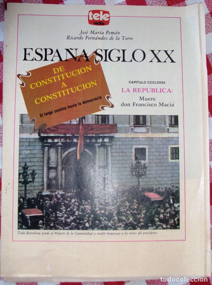 Coleccionismo de revistas y peri&oacute;dicos: Fasciculo numero 382 serie Espa&ntilde;a Siglo XX de Jose Maria  Peman muere Macia
