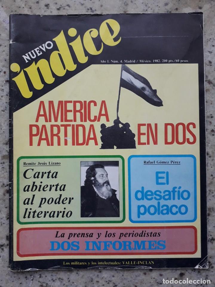 Coleccionismo de Revistas y Peri&oacute;dicos: NUEVO INDICE N&ordm; 4 1982.GUERRA DE LAS MALVINAS.UNAMUNO Y MILLAN ASTRAY.OCTAVIO PAZ-JUAN RULFO.GENOVES
