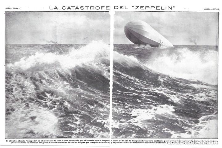 Sammeln von Zeitschriften und Zeitungen: 1913 HOJAS REVISTA HELIGOLAND ZEPPELIN DESTRUIDO NAUFRAGIO POR TORMENTA