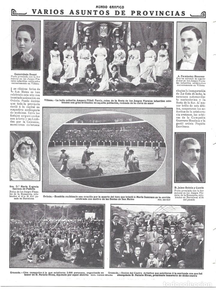 Sammeln von Zeitschriften und Zeitungen: 1913 HOJA REVISTA ASTURIAS OVIEDO FIESTAS DE SAN MATEO CORRIDA DE TOROS TORERO BOMBITA