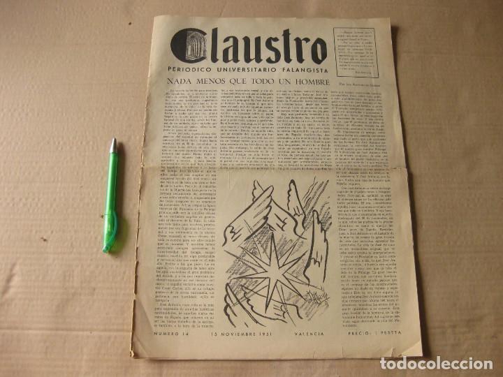 Collectionnisme de Revues et Journaux: Claustro. Peri&oacute;dico Universitario Falangista. N&ordm; 14. 15 noviembre 1951.