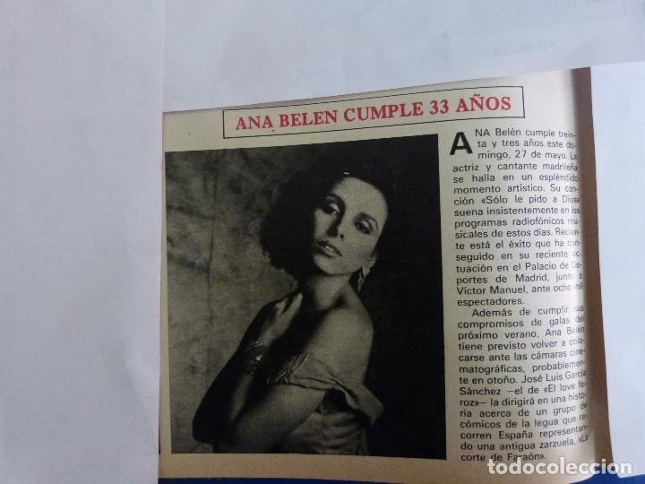 Coleccionismo de Revistas y Peri&oacute;dicos: RECORTE REPORTAJE CLIPPING DE ANA BELEN REVISTA SEMANA N&ordm; 2311 P&Aacute;G 80 L44