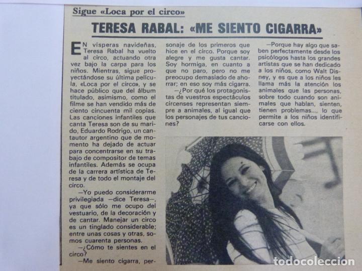 Coleccionismo de Revistas y Peri&oacute;dicos: RECORTE REPORTAJE CLIPPING DE TERESA RABAL REVISTA SEMANA N&ordm; 2237 P&Aacute;G 91 L48