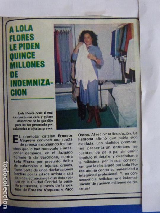 Coleccionismo de Revistas y Peri&oacute;dicos: RECORTE REPORTAJE CLIPPING DE LOLA FLORES REVISTA SEMANA N&ordm; 2235 P&Aacute;G 63 L48