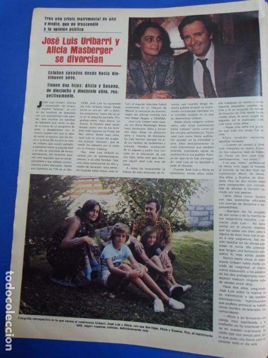 Coleccionismo de Revistas y Peri&oacute;dicos: RECORTE REPORTAJE CLIPPING JOSE LUIS URIBARRI ALICIA MASBERGER REVISTA SEMANA N&ordm; 2229 P&Aacute;G 4 L40