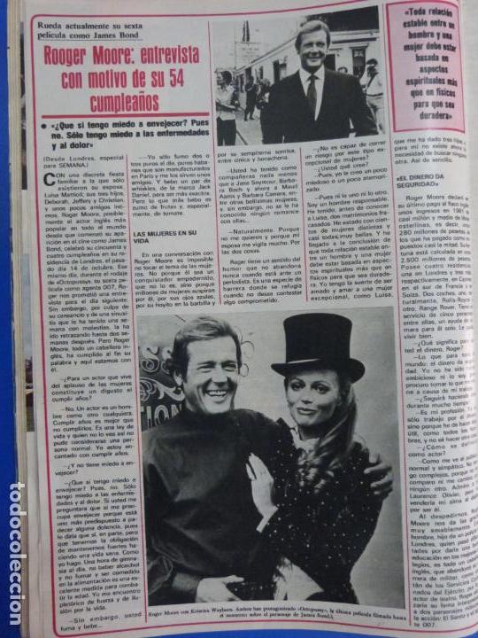 Coleccionismo de Revistas y Peri&oacute;dicos: RECORTE REPORTAJE CLIPPING DE ROOGER MOORE REVISTAS SEMANA N&ordm; 2230 P&Aacute;G 40 L48