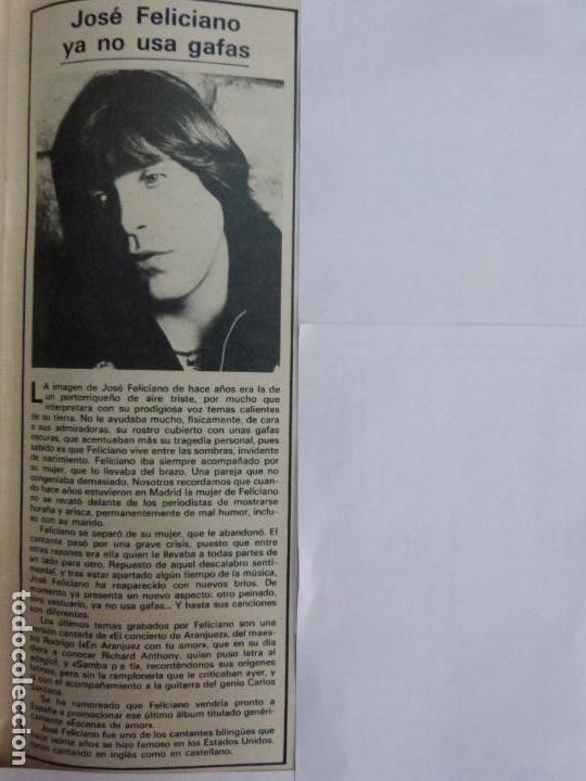 Coleccionismo de Revistas y Peri&oacute;dicos: RECORTE REPORTAJE CLIPPING DE JOSE FELICIANO REVISTA SEMANA N&ordm; 2230 P&Aacute;G 107 L48