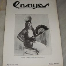 Coleccionismo de Revistas y Periódicos: ENSAYOS. REVISTA MENSUAL ILUSTRADA. PUERTO DE SANTA MARÍA - AGOSTO DE 1928. Lote 139953866