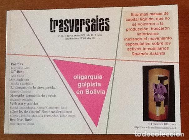 Coleccionismo de revistas y peri&oacute;dicos: Trasversales numero 12, 2008. Web 2.0 y pol&iacute;tica, mercado inmobiliario y crisis, poemas Lepoldo Alas