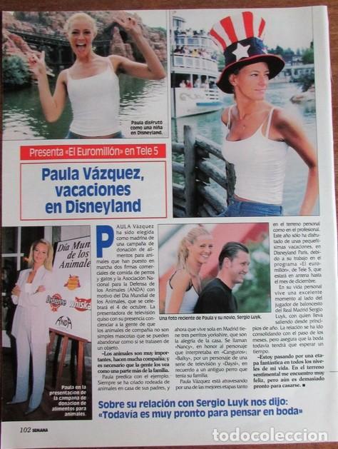 Coleccionismo de Revistas y Peri&oacute;dicos: RECORTE REVISTA SEMANA N&ordm; 3059 1998 PAULA VAZQUEZ