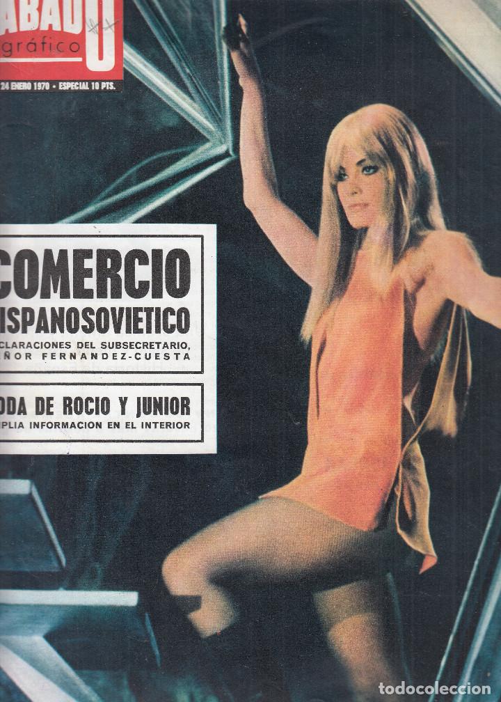 Coleccionismo de Revistas y Peri&oacute;dicos: REVISTA SABADO GRAFICO N&ordm; 695 A&Ntilde;O 1970. BODA ROCIO DURCAL Y JUNIOR. MARISAMELL.