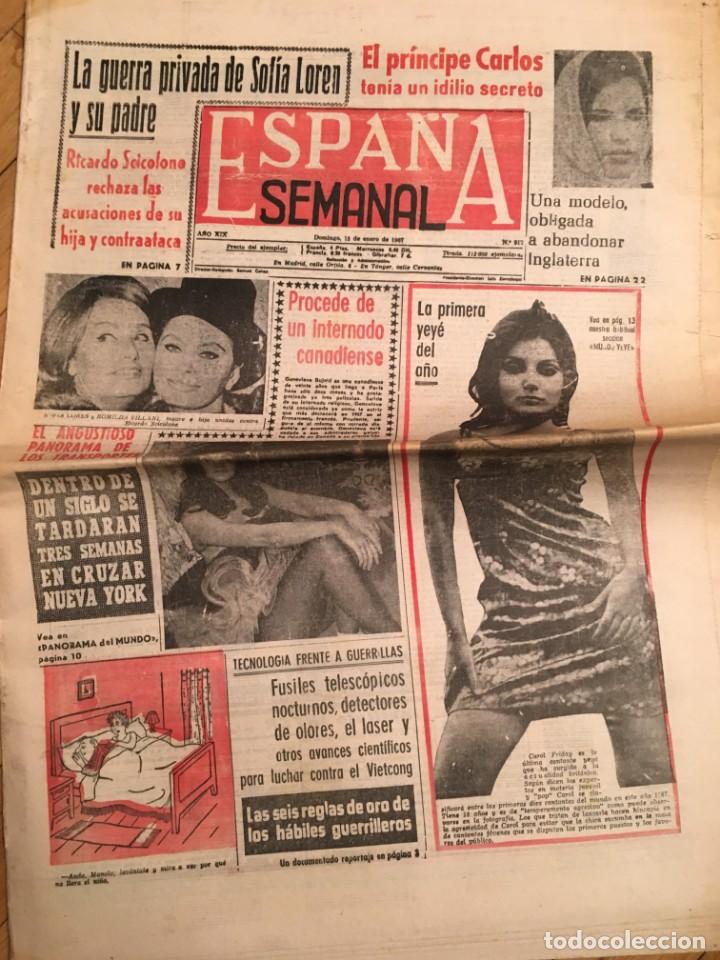 Coleccionismo de Revistas y Peri&oacute;dicos: ESPA&Ntilde;A SEMANAL (15-1-1967) SOFIA LOREN RICARDO SCICOLONE CAROL FRIDAY EDDIE CHAPMAN PRINCIPE CARLOS