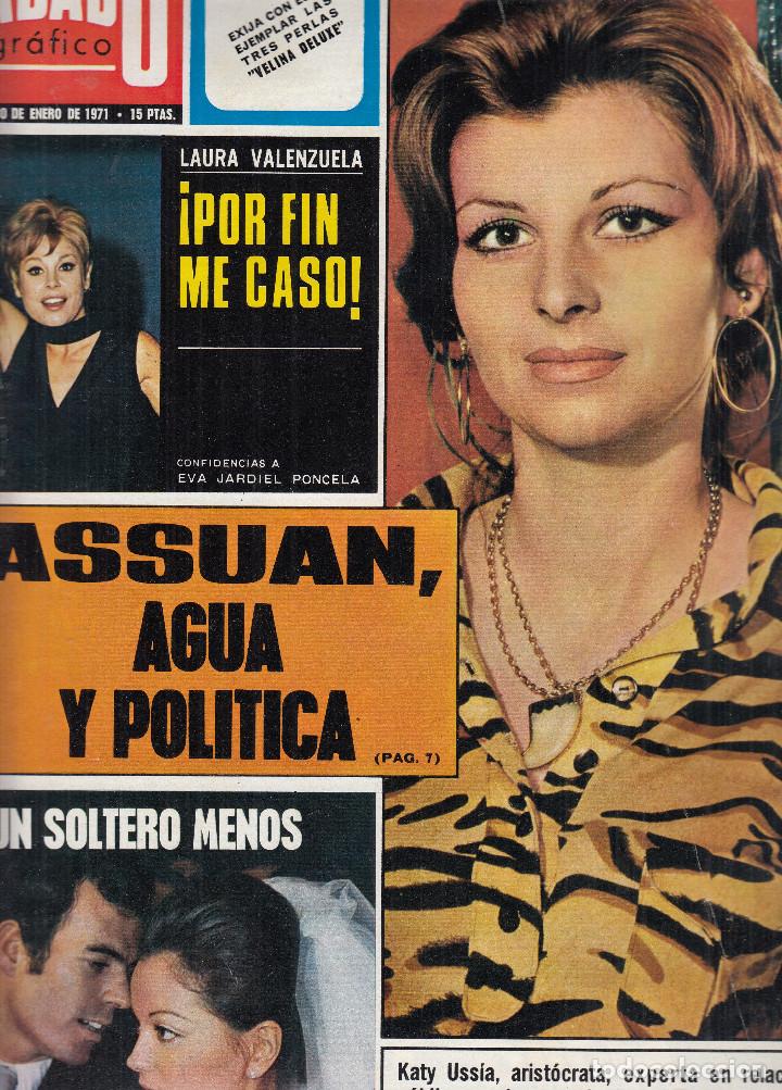 Coleccionismo de Revistas y Peri&oacute;dicos: REVISTA SABADO GRAFICO N&ordm; 713 A&Ntilde;O 1971. LAURA VALENZUELA. KATY USSIA. BODA JULIO IGLESIAS.