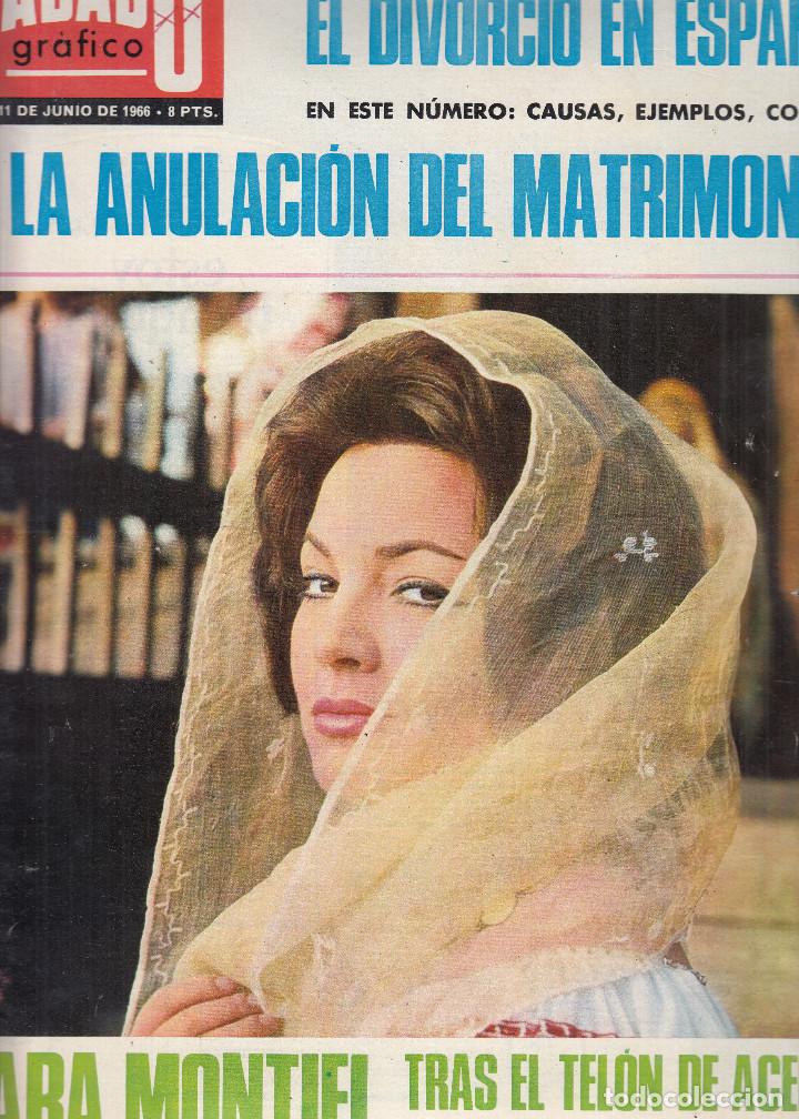 Coleccionismo de revistas y peri&oacute;dicos: REVISTA SABADO GRAFICO N&ordm; 506 A&Ntilde;O 1966. SARA MONTIEL. 2&ordm; LA ANULACION DEL MATRIMONIO.