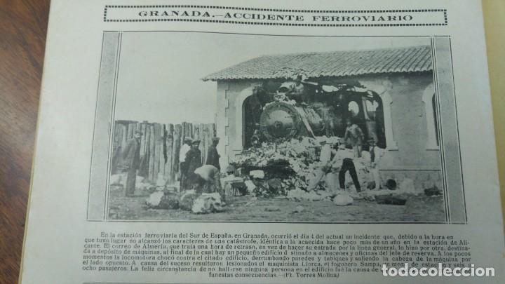 Collection Magazines and Newspapers: GRANADA ACCIDENTE FERROVIARIO ESTACION SUR DE ESPA&Ntilde;A HOJA REVISTA A&Ntilde;O 1913