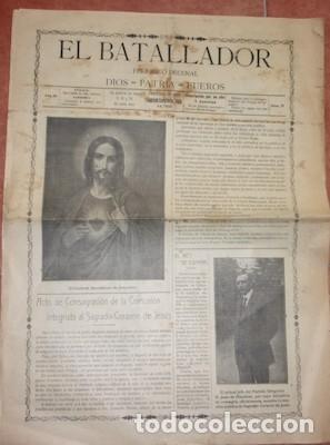 Coleccionismo de revistas y peri&oacute;dicos: EL BATALLADOR, PERI&Oacute;DICO DECENAL,ZARAGOZA, 1912, FESTIVIDAD DEL SAGRADO CORAZ&Oacute;N DE JES&Uacute;S