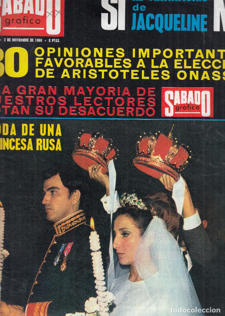 Coleccionismo de Revistas y Peri&oacute;dicos: REVISTA SABADO GRAFICO N&ordm; 631 A&Ntilde;O 1968. BODA MARIA PAZ BAGRATION Y JOSE LUS BLANCO.