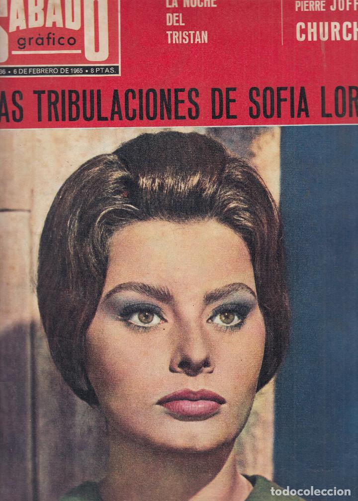 Coleccionismo de Revistas y Peri&oacute;dicos: REVISTA SABADO GRAFICO N&ordm; 436 A&Ntilde;O 1965. SOFIA LOREN. LICIE DE BARCELONA  NOCHE DE TRISTAN.CHRUCHILL.