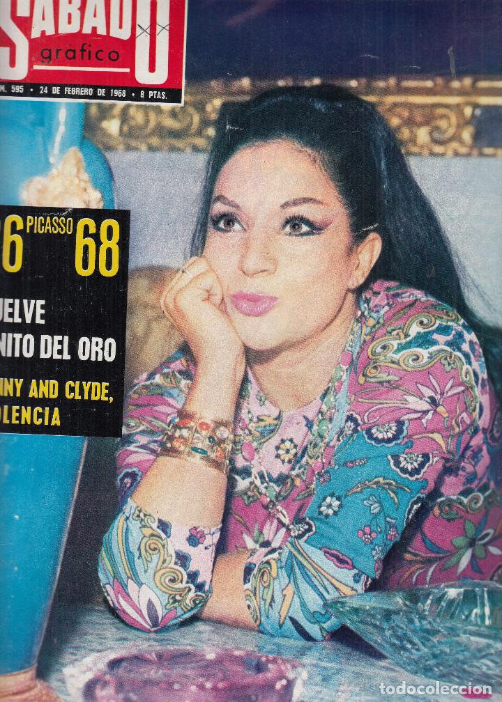 Coleccionismo de revistas y peri&oacute;dicos: REVISTA SABADO GRAFICO N&ordm; 595 A&Ntilde;O 1968. PINITO DEL ORO. 86 PICASSO 68. LOLA FLORES.