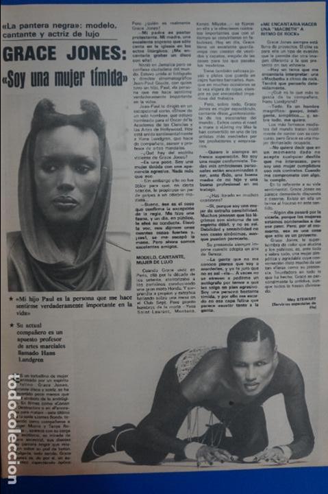Coleccionismo de Revistas y Peri&oacute;dicos: RECORTE REPORTAJE CLIPPING DE GRACE JONES REVISTA SEMANA N&ordm; 2376 P&Aacute;G 37 L64