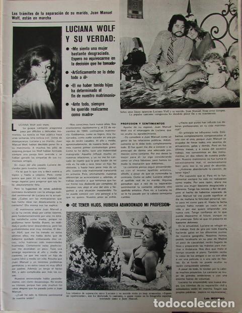Coleccionismo de Revistas y Peri&oacute;dicos: RECORTE REVISTA SEMANA N&ordm; 1748 1973 LUCIANA WOLF, JUAN MANUEL WOLF