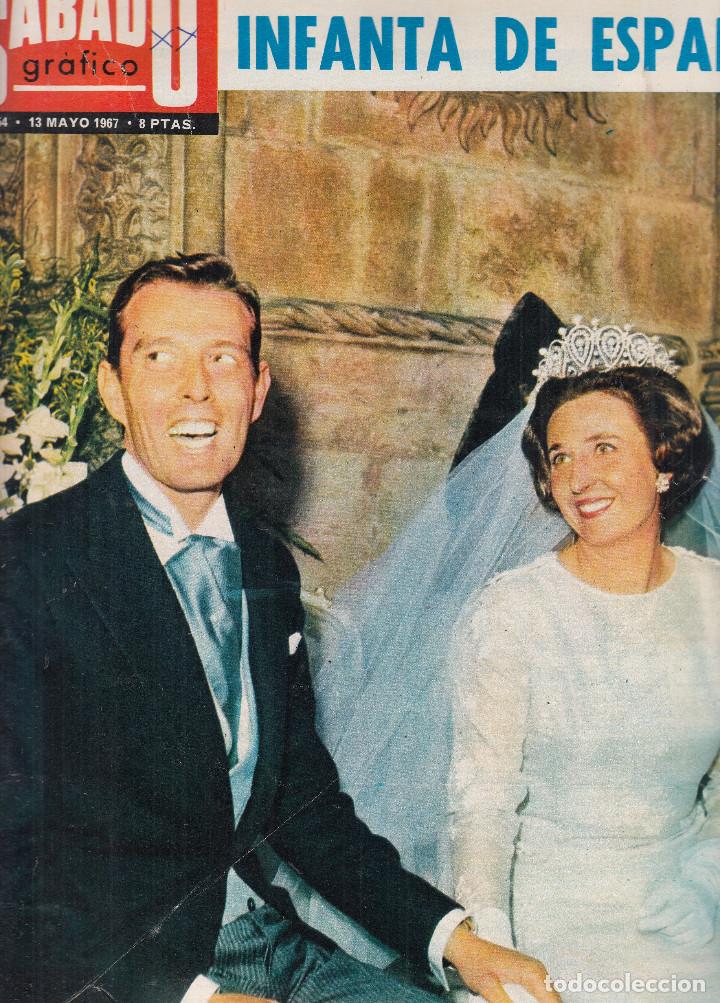 Coleccionismo de Revistas y Peri&oacute;dicos: REVISTA SABADO GRAFICO N&ordm; 554 A&Ntilde;O 1967. BODA INFANTA PILAR Y LUIS GOMEZ ACEBO.