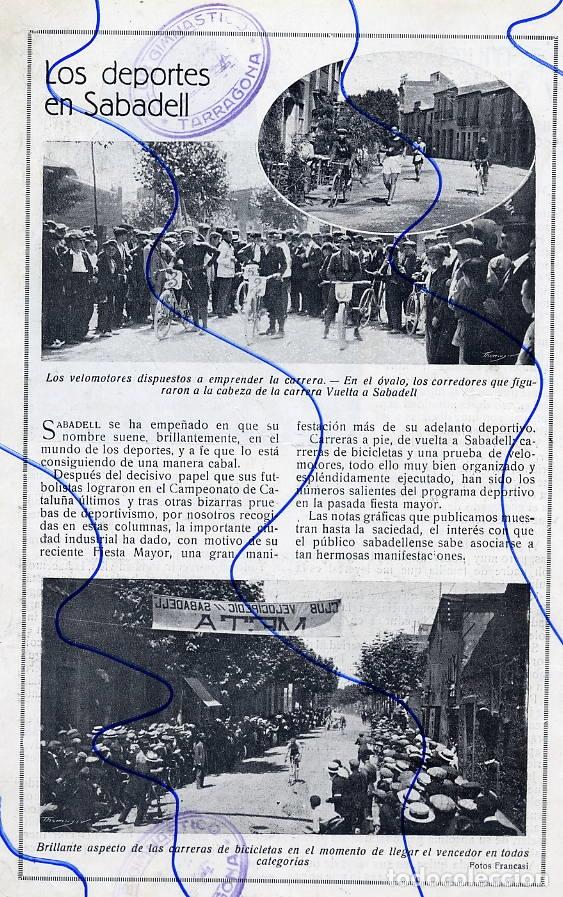 Coleccionismo de Revistas y Peri&oacute;dicos: SABADELL 1923 DEPORTES CICLISMO HOJA REVISTA