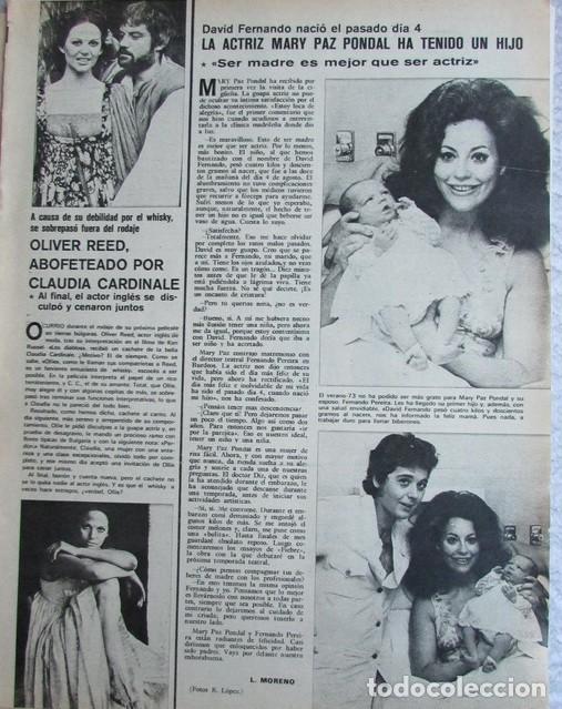 Coleccionismo de Revistas y Peri&oacute;dicos: RECORTE REVISTA SEMANA N&ordm; 1748 1973 MARI PAZ PONDAL. JEAN MARAIS, FRED ASTAIRE. ISABEL DE INGLATERRA